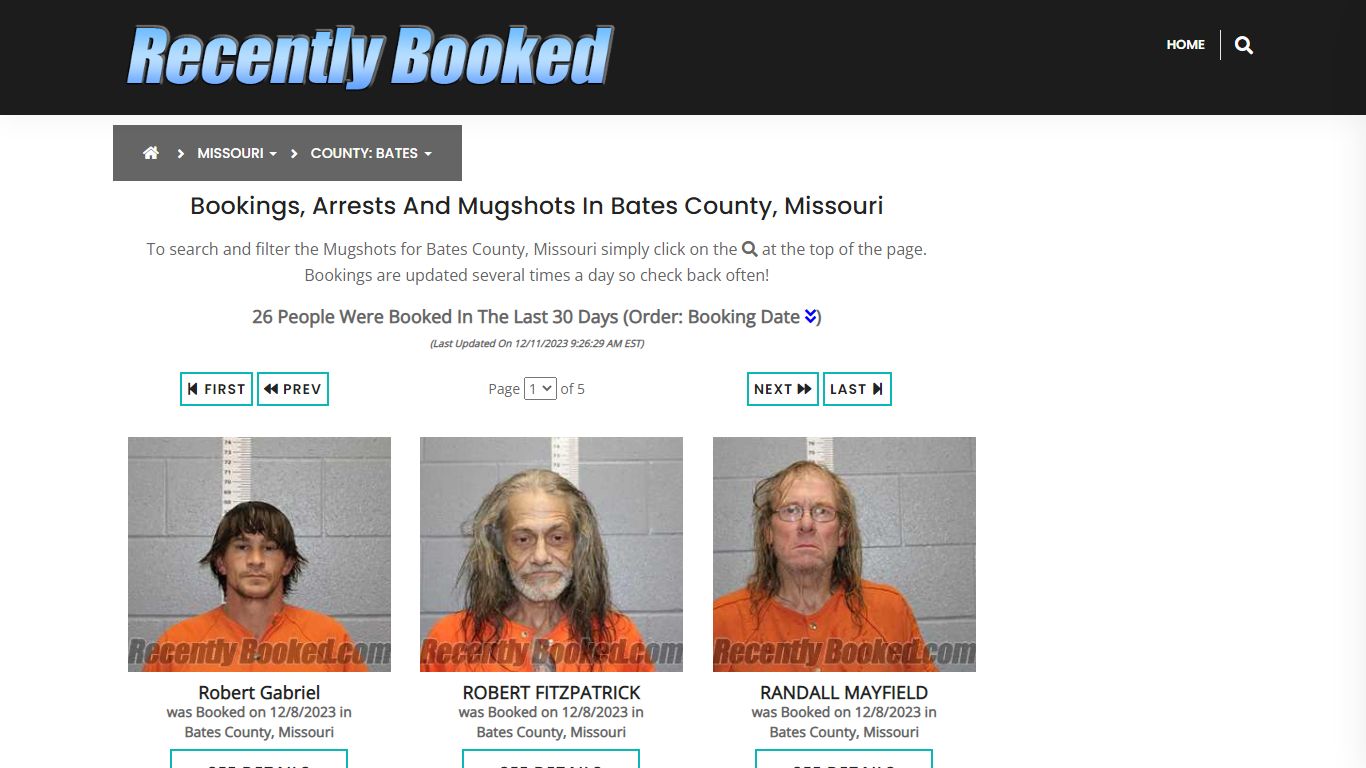 Recent bookings, Arrests, Mugshots in Bates County, Missouri